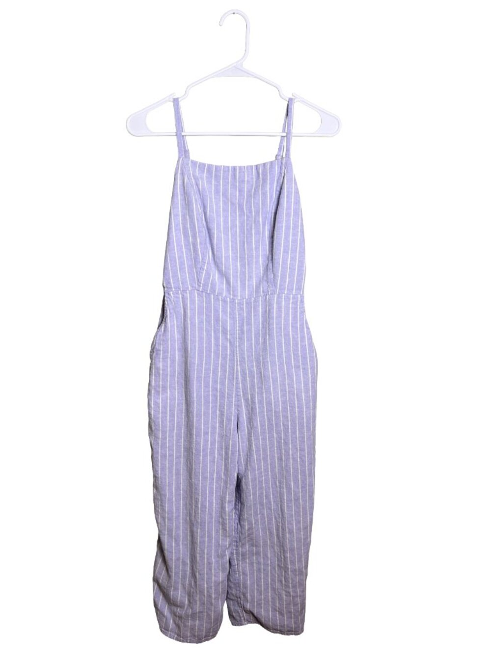 Old Navy Striped Linen Blend Jumpsuit Purple Small Boho